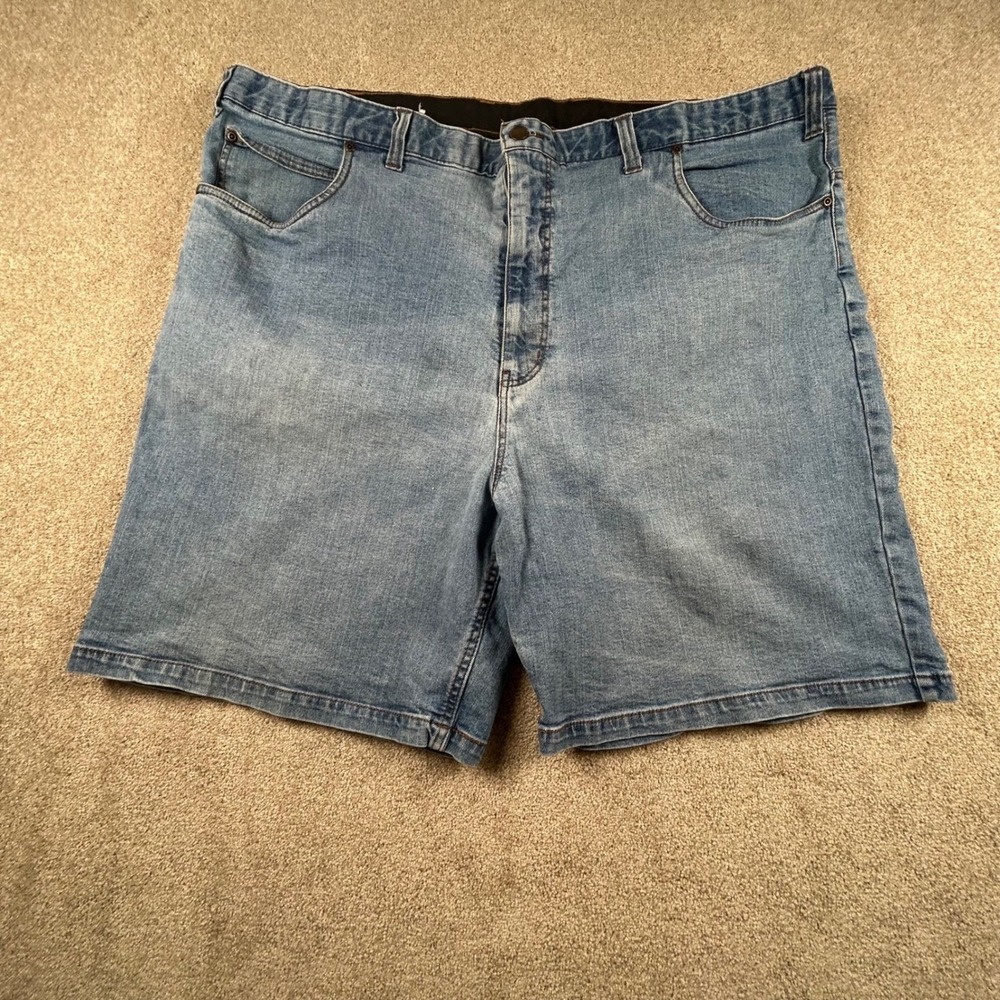 Harbor Bay Mens Blue Denim Shorts Size 48 Continuous Comfort Waistband Stretch